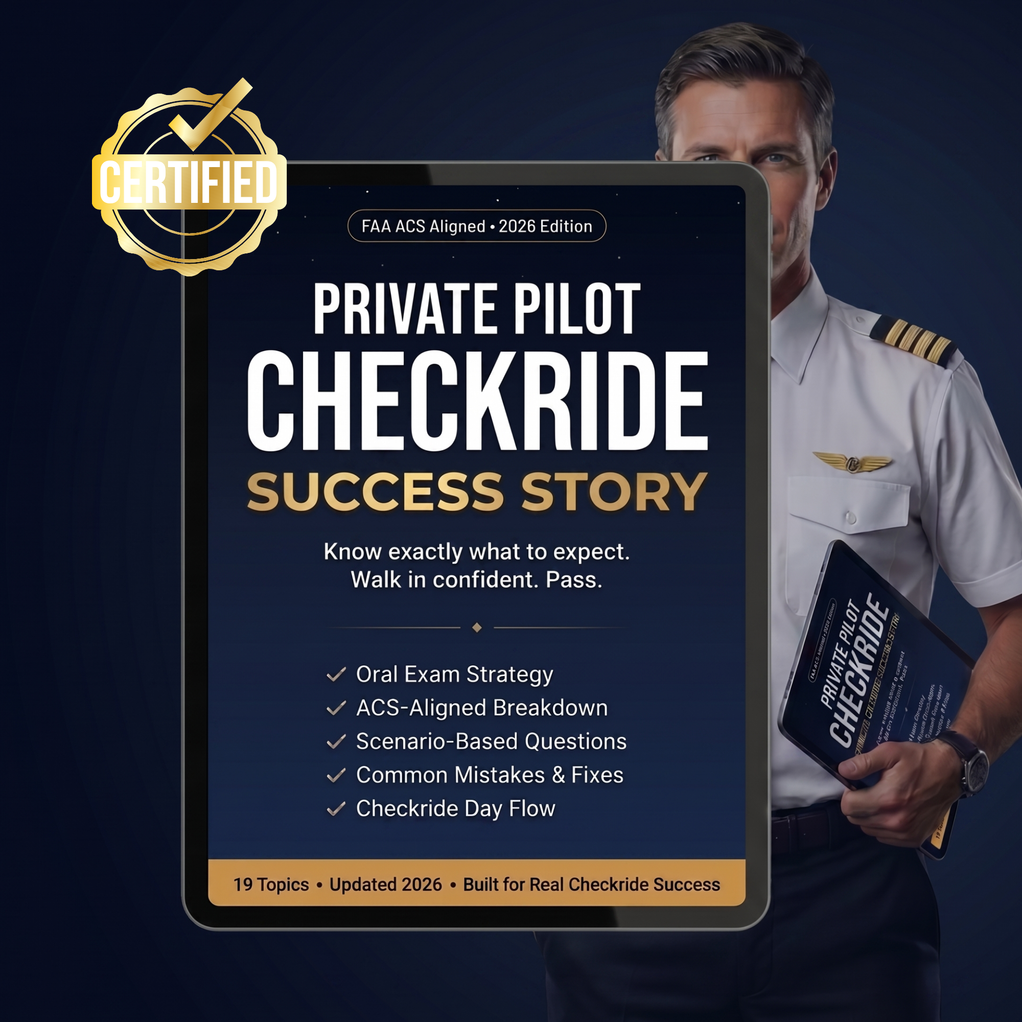 Private Pilot Checkride Playbook – Pass Your FAA Oral & Practical Exam First Try | ACS-Aligned PDF Download