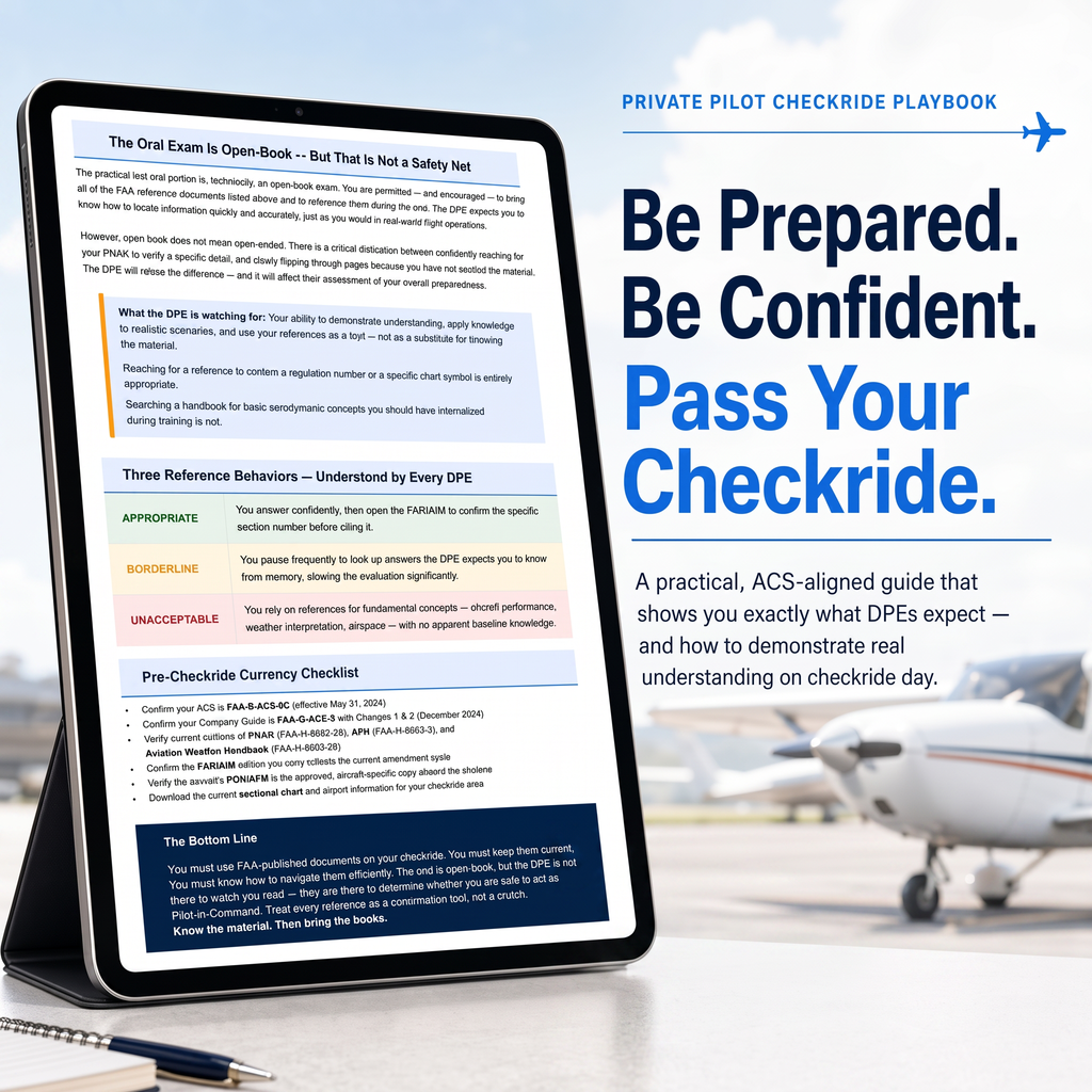 Private Pilot Checkride Playbook – Pass Your FAA Oral & Practical Exam First Try | ACS-Aligned PDF Download
