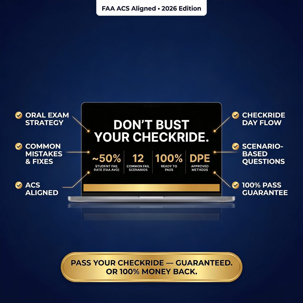 Private Pilot Checkride Playbook – Pass Your FAA Oral & Practical Exam First Try | ACS-Aligned PDF Download